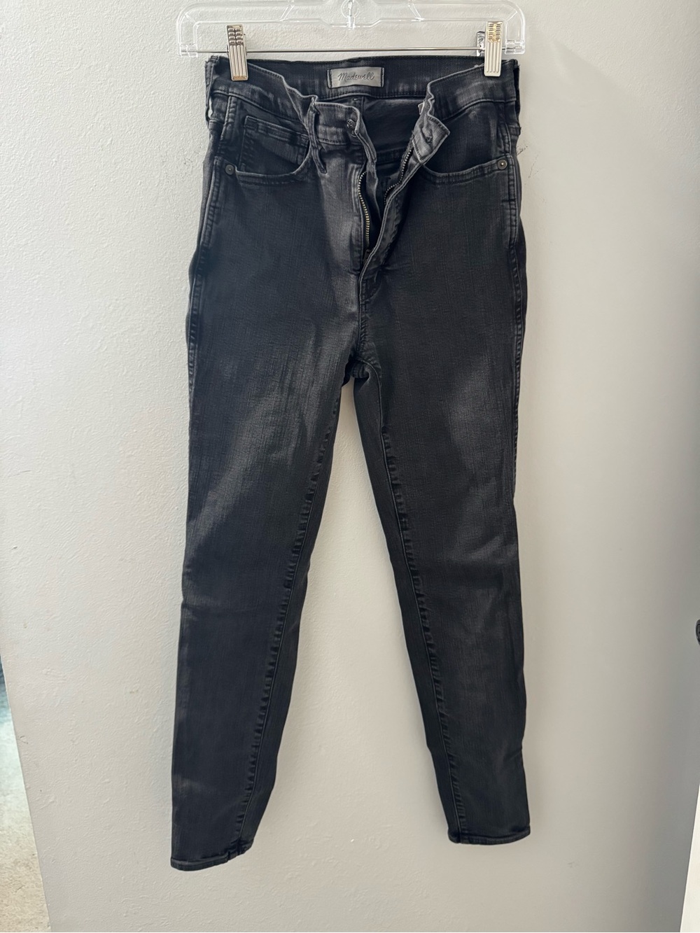 Madewell 10” High-Rise Skinny Jeans Washed Black Size 27